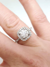 Load image into Gallery viewer, 1 1/2ct T.W. ROUND DIAMOND HALO ENGAGEMENT RING in 14K WHITE GOLD
