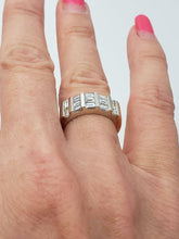 Load image into Gallery viewer, 14k YELLOW WHITE GOLD 1.00ct CHANNEL SET BAGUETTE DIAMOND BAR BAND RING
