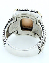 Load image into Gallery viewer, 925 STERLING SILVER 18K GOLD PINK QUARTZ DIAMOND CABLE RING
