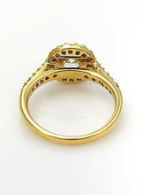 Load image into Gallery viewer, 1 CT. T.W. Round Diamond Frame Halo Engagement Ring in 18K Yellow Gold
