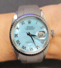 Load image into Gallery viewer, 36mm ROLEX DATEJUST STAINLESS STEEL BLUE MOTHER OF PEARL DIAL WATCH

