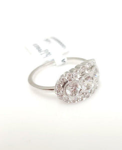 1.33ct T.W. THREE DIAMOND VINTAGE STYLE RING IN 14K WHITE GOLD