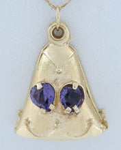 Load image into Gallery viewer, 14K YELLOW GOLD HEART AMETHYST CUSTOM BELL CHARM
