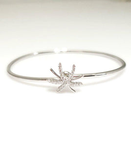 .24ct DIAMOND PALM TREE BANGLE in 18K WHITE GOLD