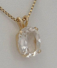 Load image into Gallery viewer, 14K YELLOW GOLD CLEAR 4ct OVAL PENDANT CHARM &amp; 2 1/2ct ROUND DANGLE EARRINGS SET
