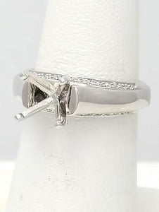 750 18k WHITE GOLD .26ct ROUND DIAMOND FOUR PRONG ENGAGEMENT SEMI MOUNT RING