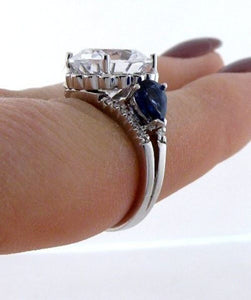 11.65ct ROUND CZ ENGAGEMENT RING 18K WHITE GOLD SEMI MOUNT