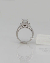 Load image into Gallery viewer, 14k White Gold Princess Cut Square .77ct Diamond Engagement Ring Semi Mount

