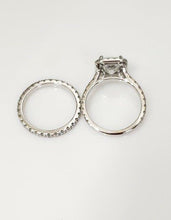 Load image into Gallery viewer, EGL 2.50ct RADIANT DIAMOND ENGAGEMENT BRIDAL SET in 18K WHITE GOLD
