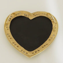 Load image into Gallery viewer, HUGE 14K YELLOW GOLD HEART BLACK ONYX 2.00ct ROUND DIAMOND PENDANT SLIDE 3&quot;

