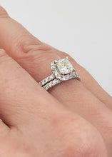 Load image into Gallery viewer, 1.70ct Cushion Cut Diamond Bridal Wedding Set In 14k White Gold
