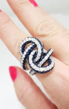 Load image into Gallery viewer, Afarin Collection 1.85 Diamond &amp; 4.88ct Sapphire Entwined Ring VS/F in 18k Gold
