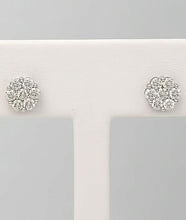Load image into Gallery viewer, 1.00 CT. T.W. Round Diamond Composite Flower Stud Earrings in 14K White Gold
