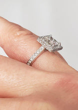 Load image into Gallery viewer, 1.85 CT. TW. Princess Cut Diamond Halo Engagement Ring In 14k White Gold
