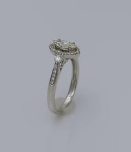 Load image into Gallery viewer, NEW 18k WHITE GOLD HANA .77ct MARQUISE CUT ROUND DIAMOND HALO ENGAGEMENT RING
