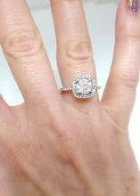 Load image into Gallery viewer, 1 1/2ct T.W. ROUND DIAMOND HALO ENGAGEMENT RING in 14K WHITE GOLD
