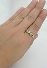 Load image into Gallery viewer, LADIES 14K YELLOW GOLD MARQUISE 1/4ct GREEN TOURMALINE DIAMOND RING
