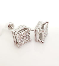 Load image into Gallery viewer, MENS 1.00ct SQUARE DIAMOND COMPOSITE EARRINGS in 10K WHITE GOLD
