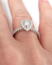 Load image into Gallery viewer, 1 1/4ct T.W. Pear Diamond Halo Engagement Ring In 18k 750 White Gold
