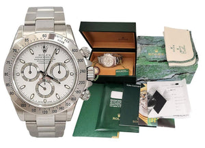 NOS 40mm Rolex Daytona Stainless Steel White Dial Watch 116520