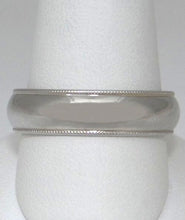 Load image into Gallery viewer, MENS 14K WHITE GOLD HIGH POLISH PLAIN MILLGRAIN EDGE WEDDING BAND RING 10 3/4 6m
