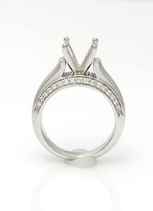 750 18k WHITE GOLD .26ct ROUND DIAMOND FOUR PRONG ENGAGEMENT SEMI MOUNT RING