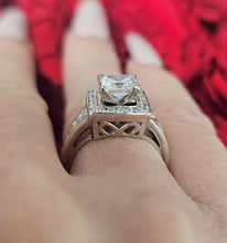 Load image into Gallery viewer, 14k White Gold Princess Cut Square .77ct Diamond Engagement Ring Semi Mount
