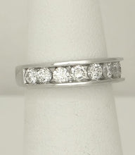 Load image into Gallery viewer, LADIES 14k WHITE GOLD 1 1/2ct ROUND DIAMOND CHANNEL SET WEDDING BAND
