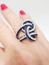 Load image into Gallery viewer, Afarin Collection 1.85 Diamond &amp; 4.88ct Sapphire Entwined Ring VS/F in 18k Gold
