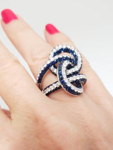 Afarin Collection 1.85 Diamond & 4.88ct Sapphire Entwined Ring VS/F in 18k Gold
