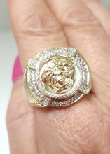 Load image into Gallery viewer, MENS .25ct DIAMOND MADUSA RING in 10K YELLOW GOLD
