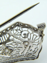 Load image into Gallery viewer, 1/2ct MINE CUT DIAMOND 14K GOLD &amp; PLATINUM BROOCH PIN 4.9g VS FG 2 1/4&quot; x 3/4&quot;
