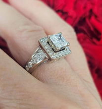 Load image into Gallery viewer, 14k White Gold Princess Cut Square .77ct Diamond Engagement Ring Semi Mount
