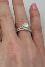 Load image into Gallery viewer, 1.70ct Cushion Cut Diamond Bridal Wedding Set In 14k White Gold
