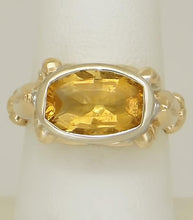 Load image into Gallery viewer, LADIES TWO TONE 14k GOLD HIGH POLISH 4.00ct OVAL YELLOW CITRINE FILIGREE RING
