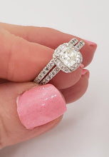 Load image into Gallery viewer, 1.70ct Cushion Cut Diamond Bridal Wedding Set In 14k White Gold
