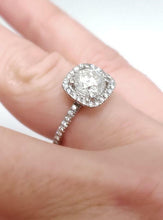 Load image into Gallery viewer, 1 1/2ct T.W. ROUND DIAMOND HALO ENGAGEMENT RING in 14K WHITE GOLD
