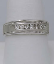 Load image into Gallery viewer, 14k WHITE GOLD 1/2ct SQUARE DIAMOND CHANNEL SET WEDDING BAND RING
