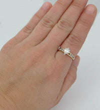 Load image into Gallery viewer, LADIES 14K YELLOW GOLD .56c PEAR SHAPED &amp; ROUND 3/4ct DIAMOND ENGAGEMENT RING
