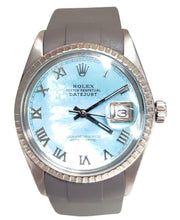 Load image into Gallery viewer, 36mm ROLEX DATEJUST STAINLESS STEEL BLUE MOTHER OF PEARL DIAL WATCH
