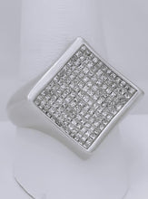 Load image into Gallery viewer, 585 14k WHITE GOLD SQUARE 2ct VS2-SI1 DIAMOND CLUSTER CONCAVE RING
