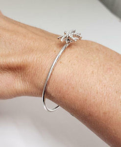 .24ct DIAMOND PALM TREE BANGLE in 18K WHITE GOLD