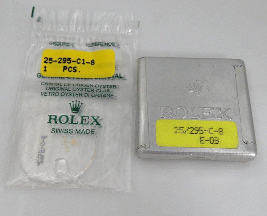 RARE ALL ORIGINAL OEM GOLD EMBOSSED ROLEX CRYSTAL AND GASKET 25-295-C-8