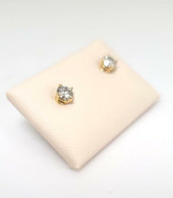 Load image into Gallery viewer, .50ct T.W. ROUND DIAMOND SOLITAIRE STUDS EARRINGS in 14K YELLOW GOLD
