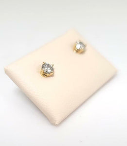 .50ct T.W. ROUND DIAMOND SOLITAIRE STUDS EARRINGS in 14K YELLOW GOLD