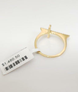 Afarin Collection 18k Yellow Gold .16ct VS/G Diamond Sideways Cross Ring