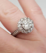 Load image into Gallery viewer, 1 1/2ct T.W. Round Diamond Halo Engagement Ring In 14k White Gold
