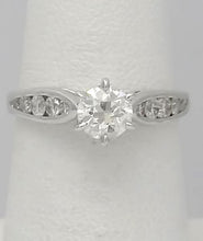 Load image into Gallery viewer, 14k White Gold 1.00ct Round European Cut Diamond Channel Set Engagement Ring
