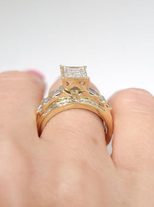1 CT. T.W. PRINCESS CUT COMPOSITE DIAMOND ENGAGEMENT RING IN 10K GOLD