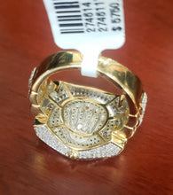 Load image into Gallery viewer, Mens 1.00ct Diamond Crown Ring in 10k Yellow Gold
